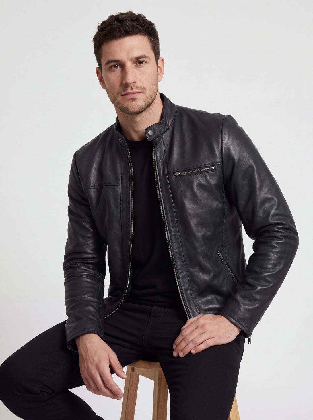 Vance Herrenjacke aus 100 % echtem Lammleder, klassischer Alltagsstil